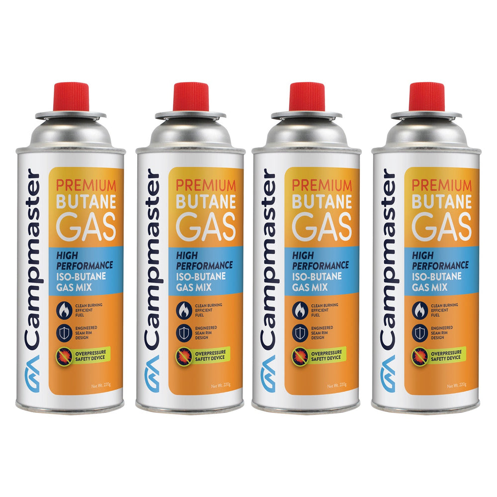 Campmaster 220g CRV Butane Gas Cartridge 4pk – Campmaster Australia